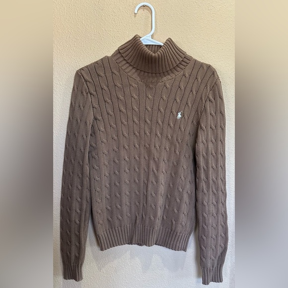 Ralph Lauren Sweaters - Ralph Lauren Sport Brown Cable Knit Turtleneck Sweater Size Medium